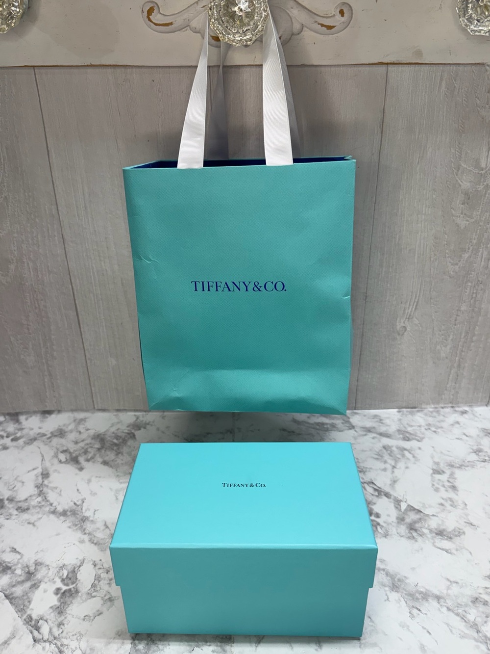 Tiffany & Co. Turquoise Blue Empty Box & Bag NEW Aprox 8” x 5” x 4”
